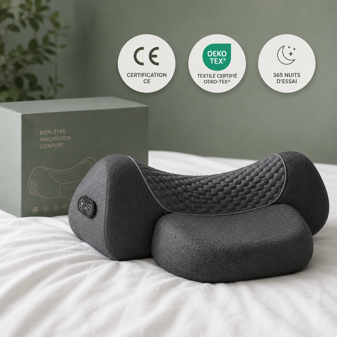 NuqCalm® | Masseur Cervical Chauffant 3-en-1