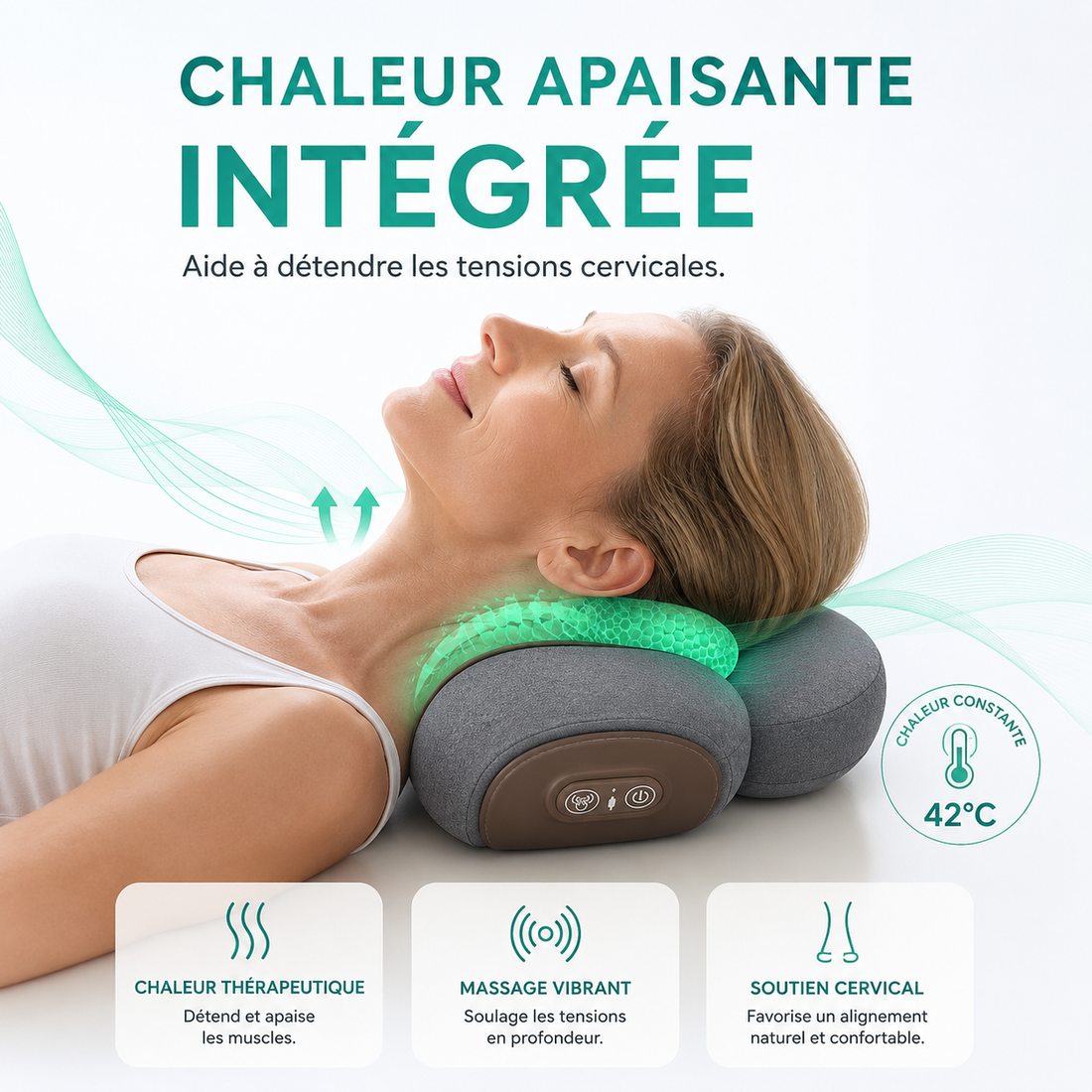 NuqCalm® | Masseur Cervical Chauffant 3-en-1